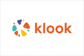 Klook logo featuring the word 'klook' in orange with a colorful circular design.